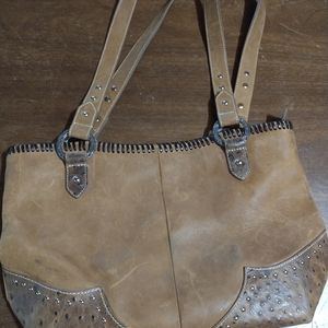 Wrangler Studded Leather Shoulder Purse